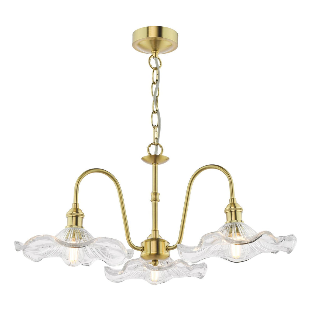 SPB0340 3 Light E14 Armed Suspension Natural Brass