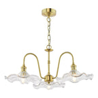 SPB0340 3 Light E14 Armed Suspension Natural Brass