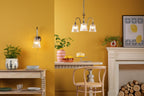 HAD0361-05 Hadano 3 Light Pendant Antique Chrome and Clear Ribbed Glass Shade