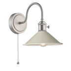 HAD0761-06 Hadano Wall Light Antique Chrome and Matt Cashmere/Taupe Metal Shade 18cm
