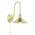 HAD7140-01 Hadano Tall Wall Light Natural Brass and Aged Brass Metal Shade 18cm