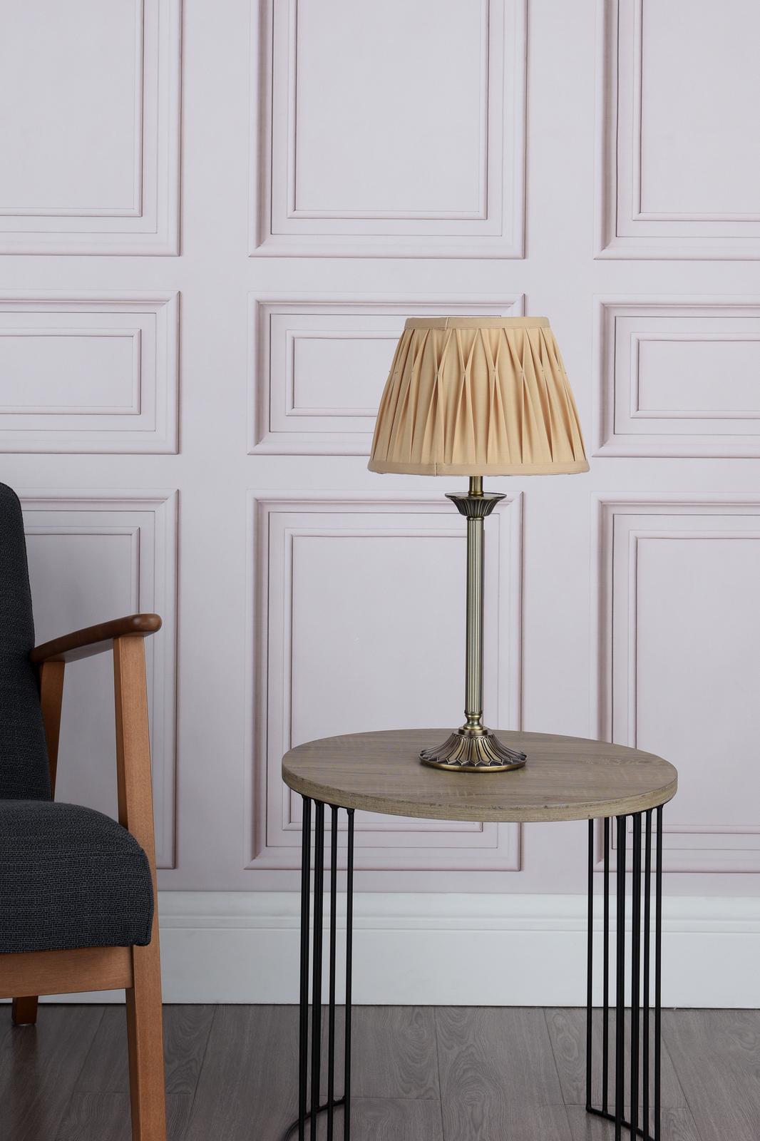 HAT4275 Hatton Table Lamp Antique Brass With Shade