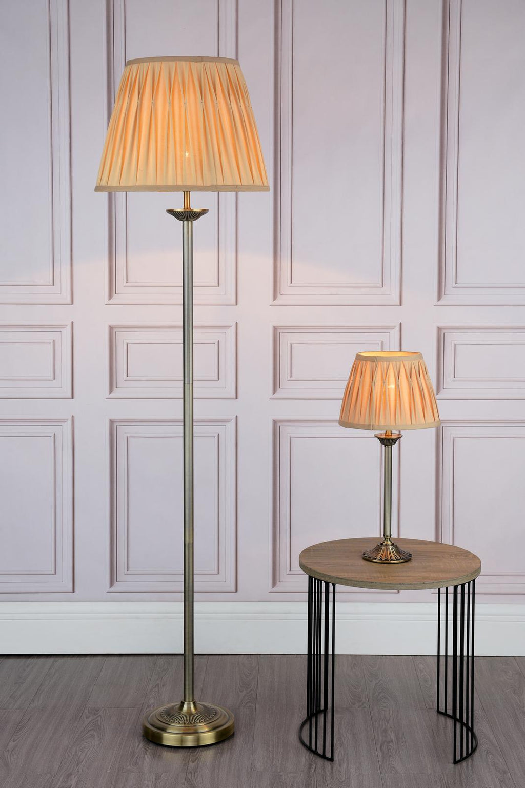 HAT4275 Hatton Table Lamp Antique Brass With Shade
