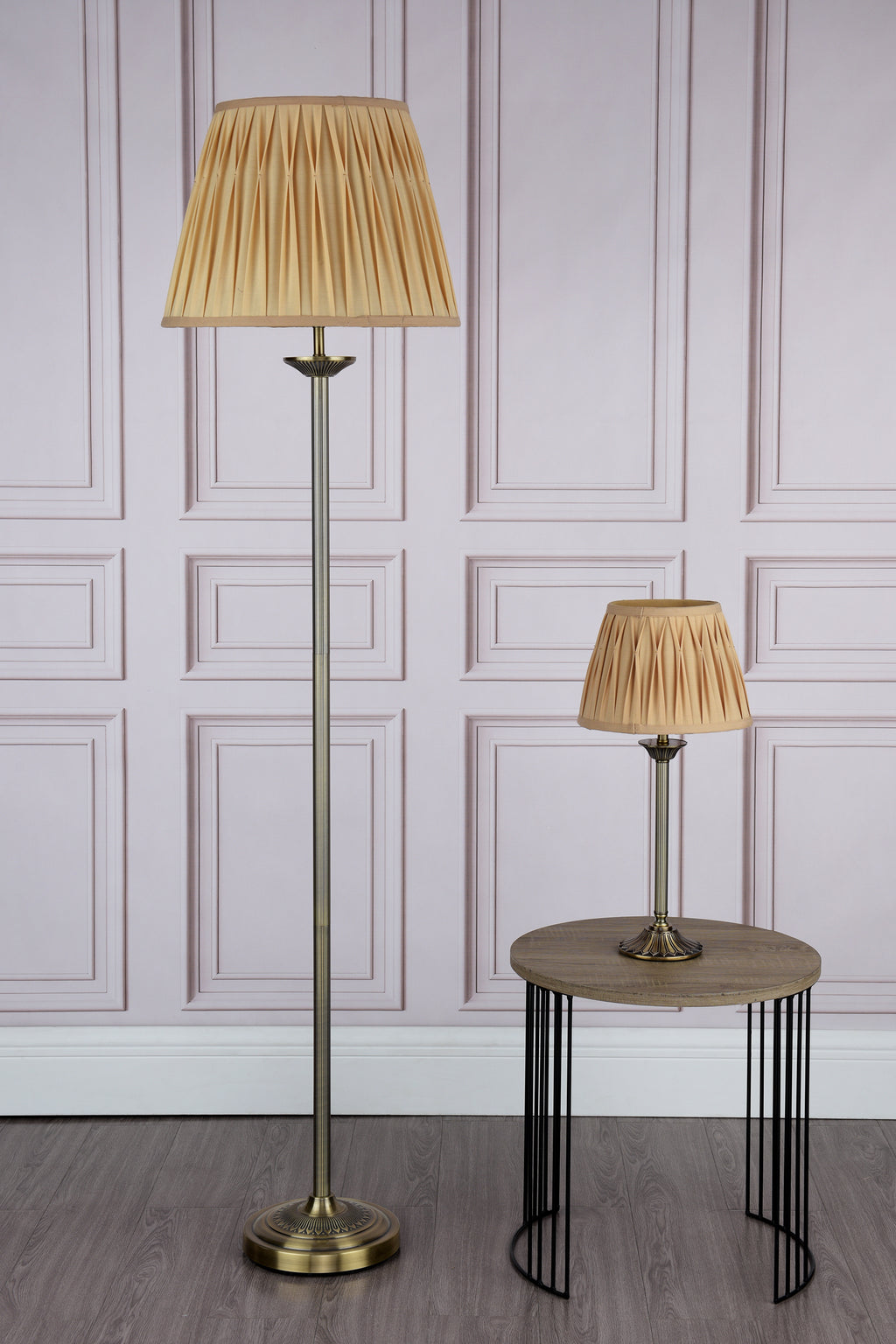 HAT4275 Hatton Table Lamp Antique Brass With Shade