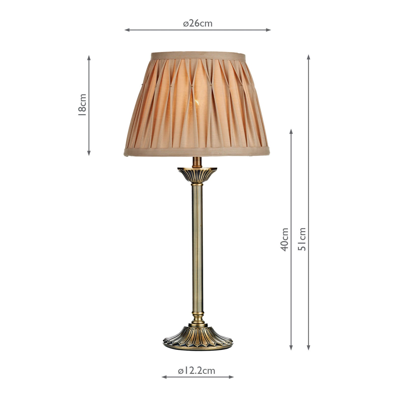 HAT4275 Hatton Table Lamp Antique Brass With Shade