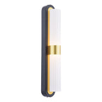 HES0954 Hessel 2 Light Wall Light Matt Black and Satin Gold LED