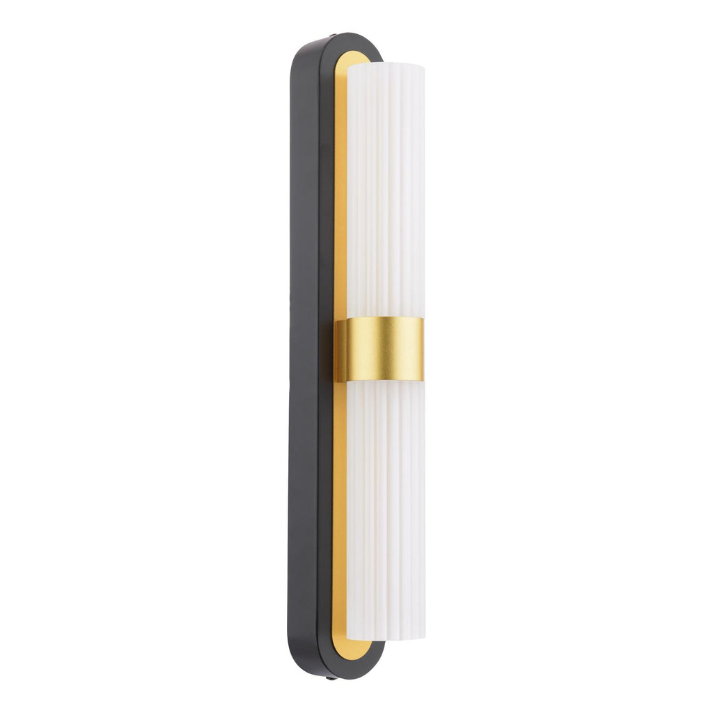HES0954 Hessel 2 Light Wall Light Matt Black and Satin Gold LED