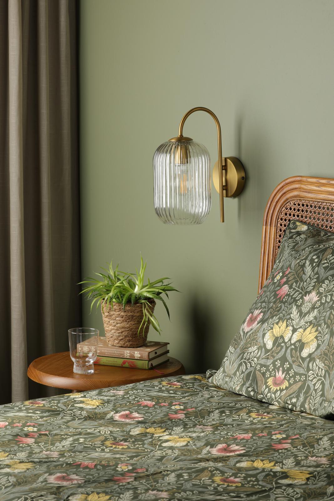 IDR0763-SAW6508 Idra Wall Light Aged Bronze and Ribbed Glass