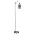 IDR4922-SAW6510 Idra Floor Lamp Matt Black and Smoked Ribbed Glass