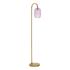IDR4963-SAW6503 Idra Floor Lamp Aged Bronze and Pink Ribbed Glass