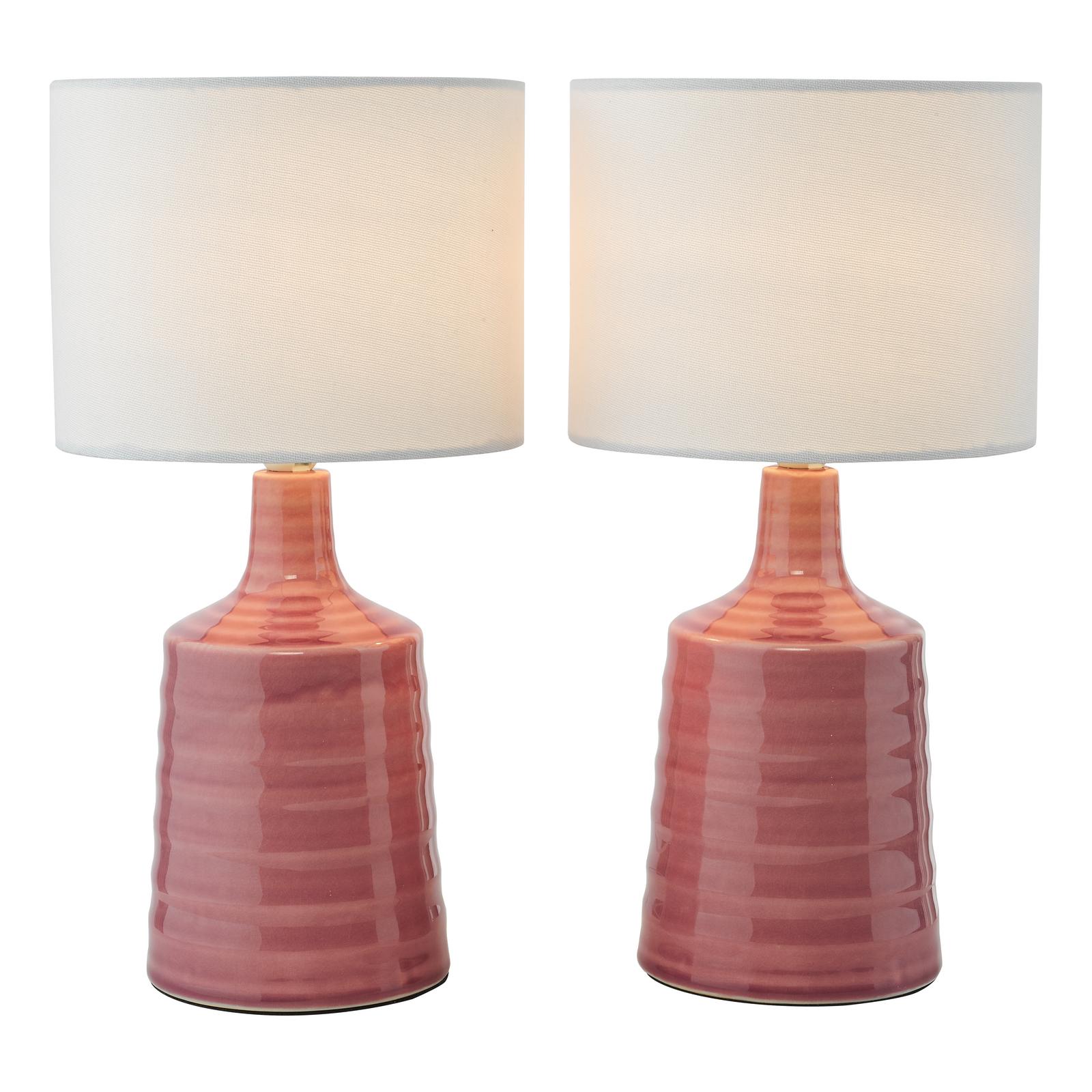 INC4003 Inci Twin Pack Table Lamp Pink With Shade