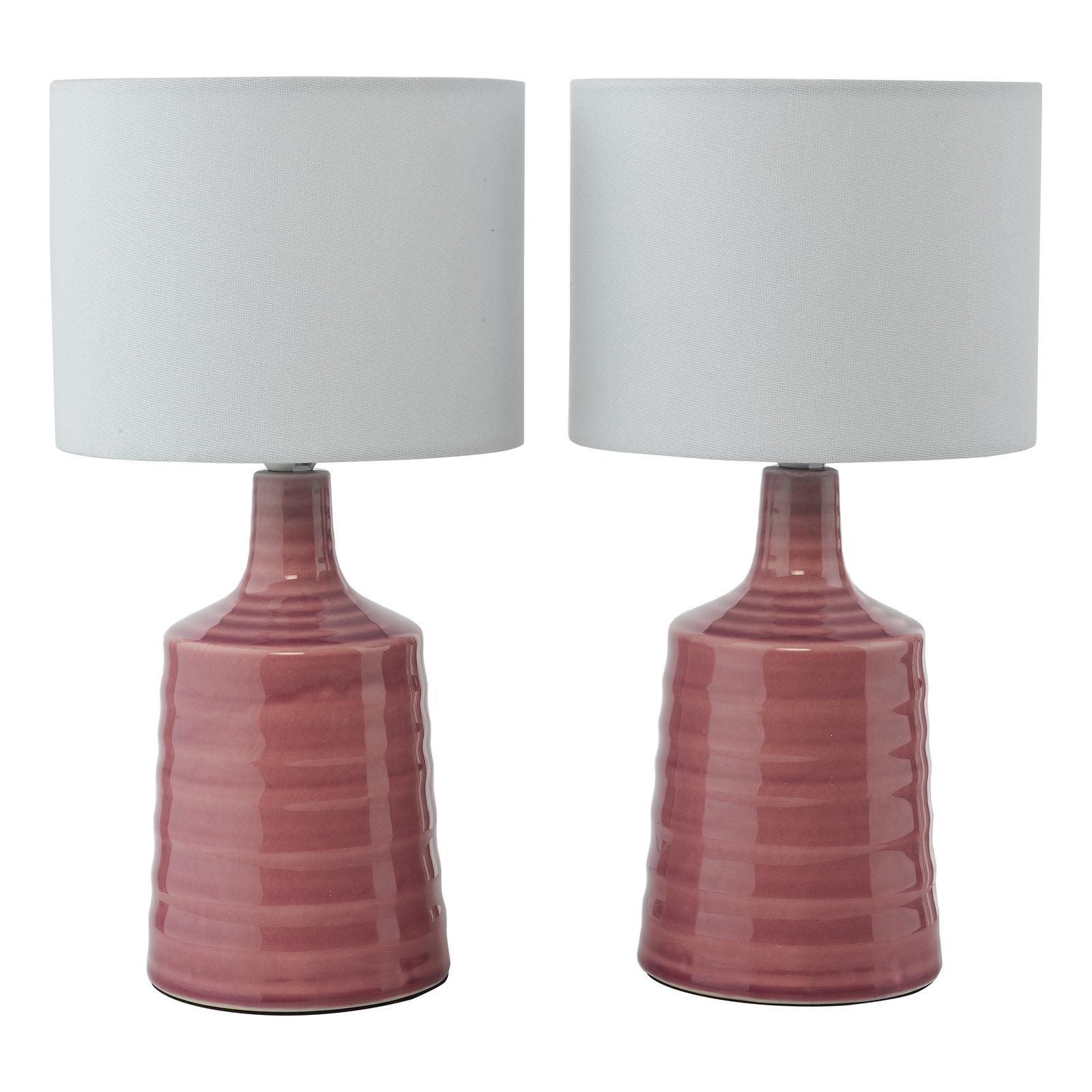 INC4003 Inci Twin Pack Table Lamp Pink With Shade