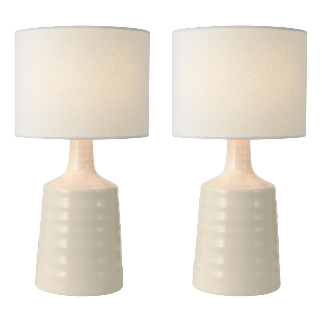 INC4033 Inci Twin Pack Table Lamp Cream With Shade