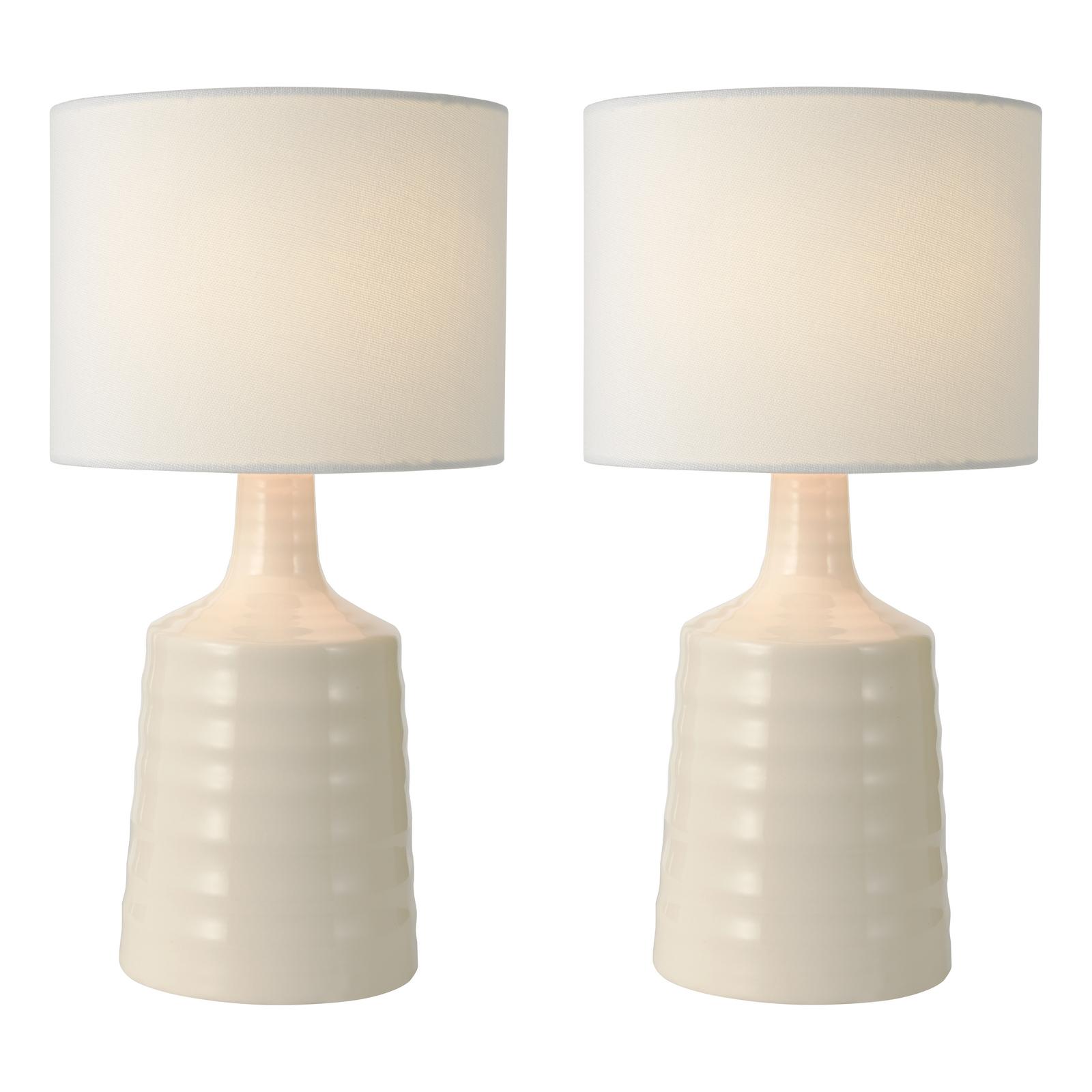 INC4033 Inci Twin Pack Table Lamp Cream With Shade