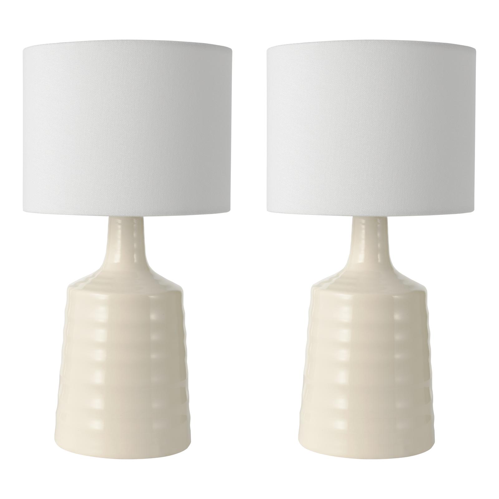 INC4033 Inci Twin Pack Table Lamp Cream With Shade