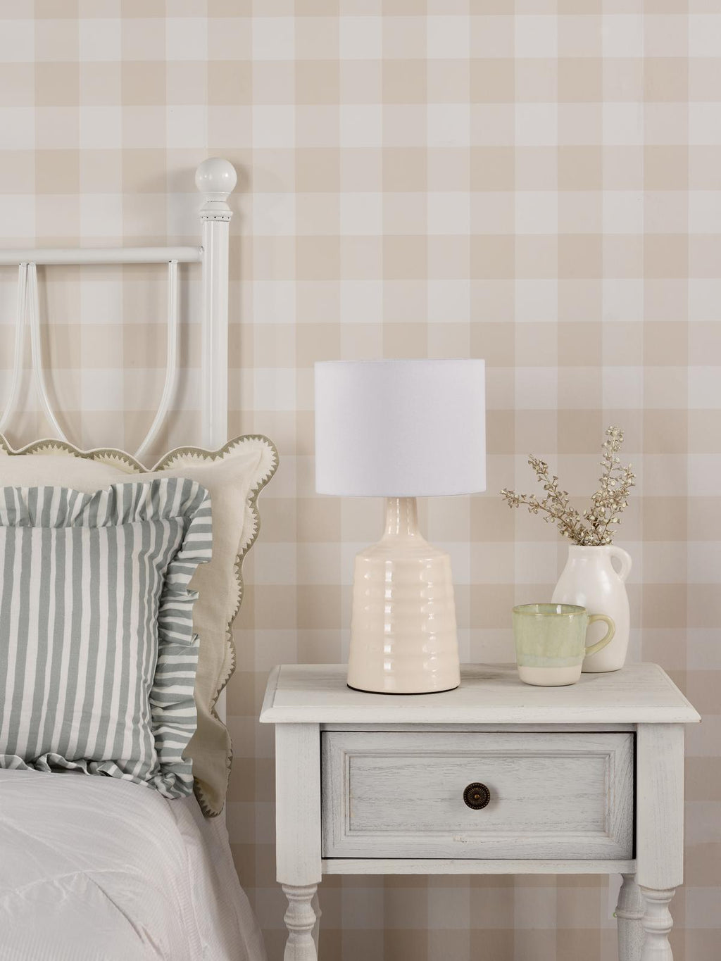 INC4033 Inci Twin Pack Table Lamp Cream With Shade