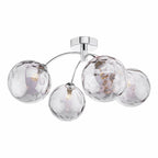 IZZ0450-10 Izzy 4 Light Semi Flush Polished Chrome With Smoked Dimpled Glass