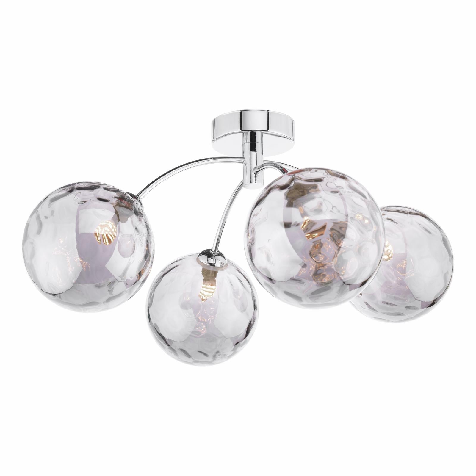 IZZ0450-10 Izzy 4 Light Semi Flush Polished Chrome With Smoked Dimpled Glass