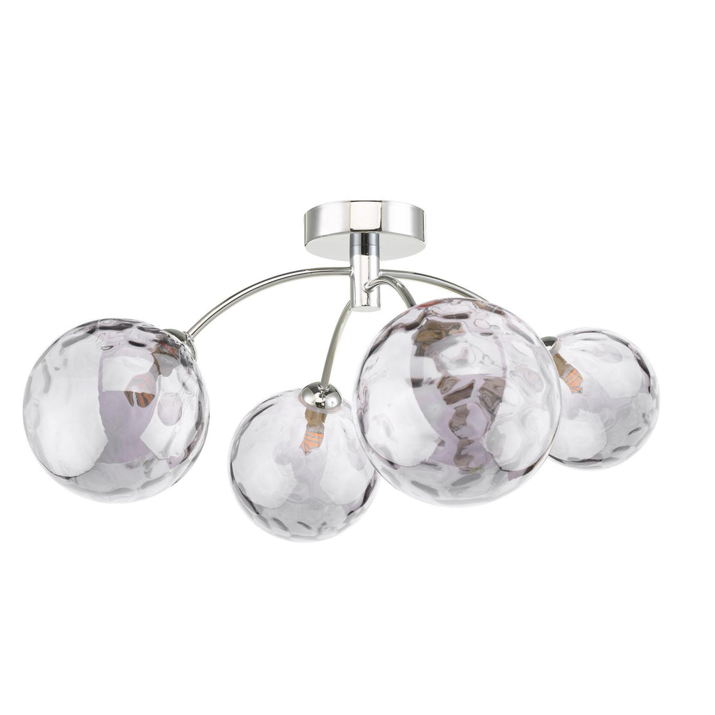 IZZ0450-10 Izzy 4 Light Semi Flush Polished Chrome With Smoked Dimpled Glass