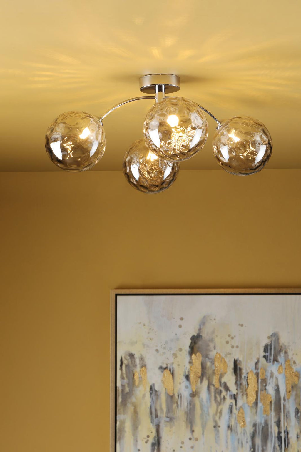 IZZ0450-10 Izzy 4 Light Semi Flush Polished Chrome With Smoked Dimpled Glass