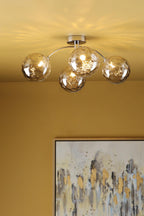 IZZ0450-10 Izzy 4 Light Semi Flush Polished Chrome With Smoked Dimpled Glass