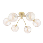 IZZ0635-26 Izzy 6 Light Semi-Flush Matt Gold With Twisted Amber Glass