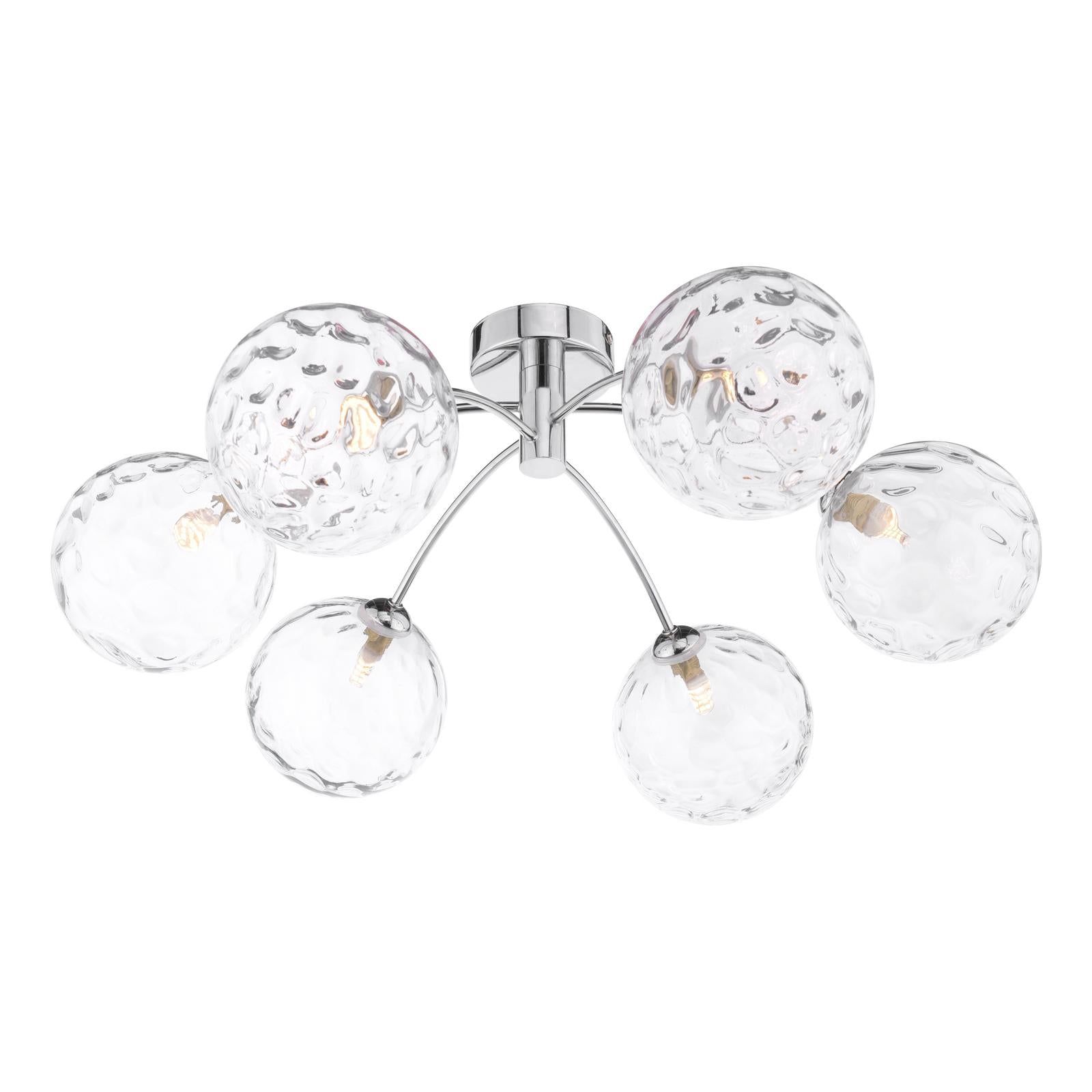 IZZ0650-12 Izzy 6 Light Semi Flush Polished Chrome With Clear Dimpled Glass