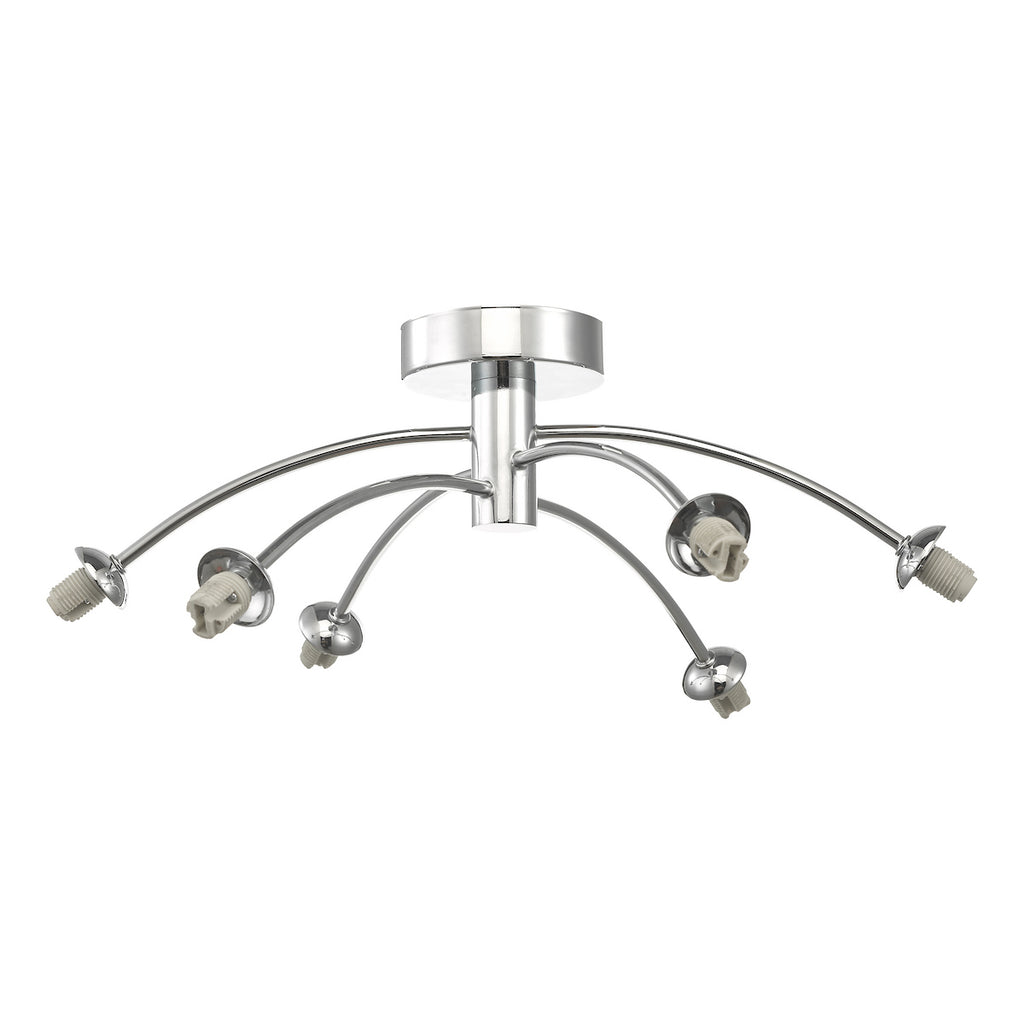 IZZ0650-F Izzy 6 Light Semi-Flush Polished Chrome Fitting Only (S)