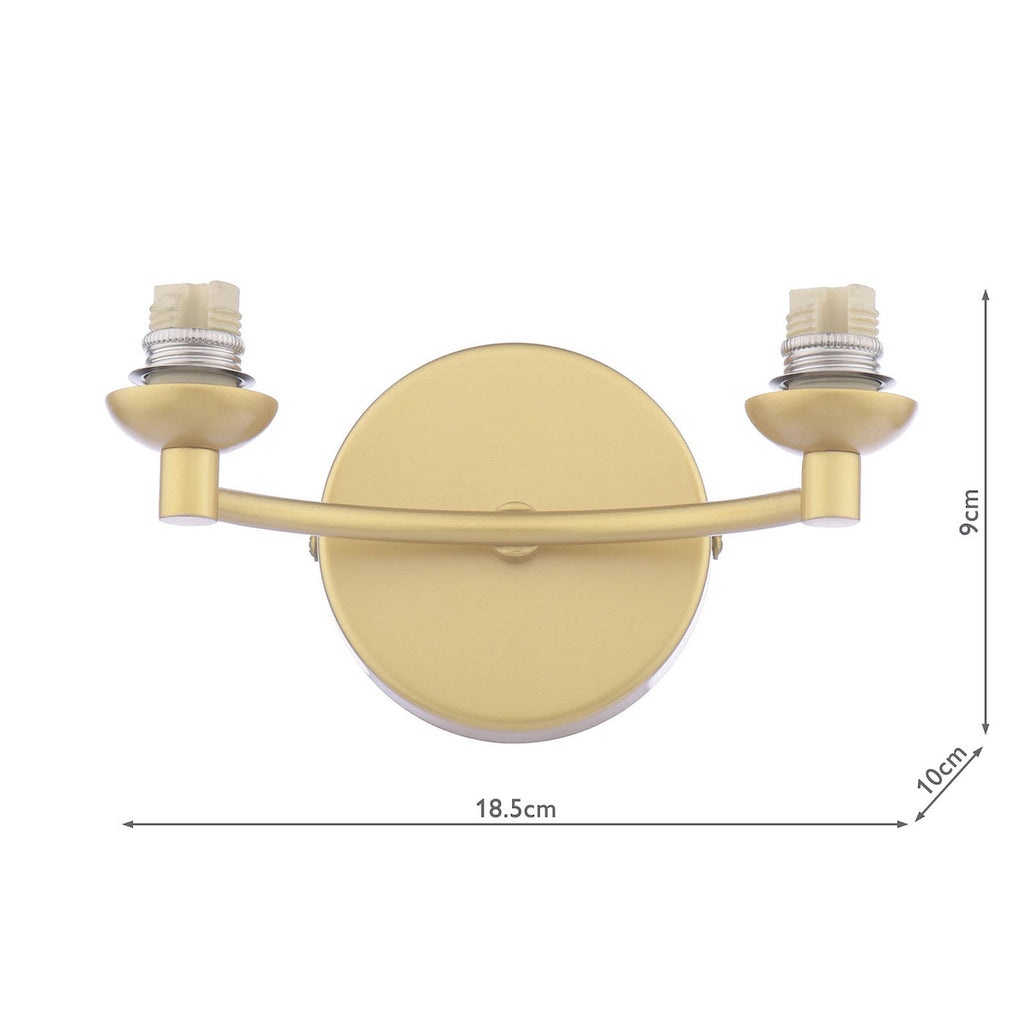 IZZ0935-F Izzy 2 Light Wall Light Matt Gold Bracket Only (S)