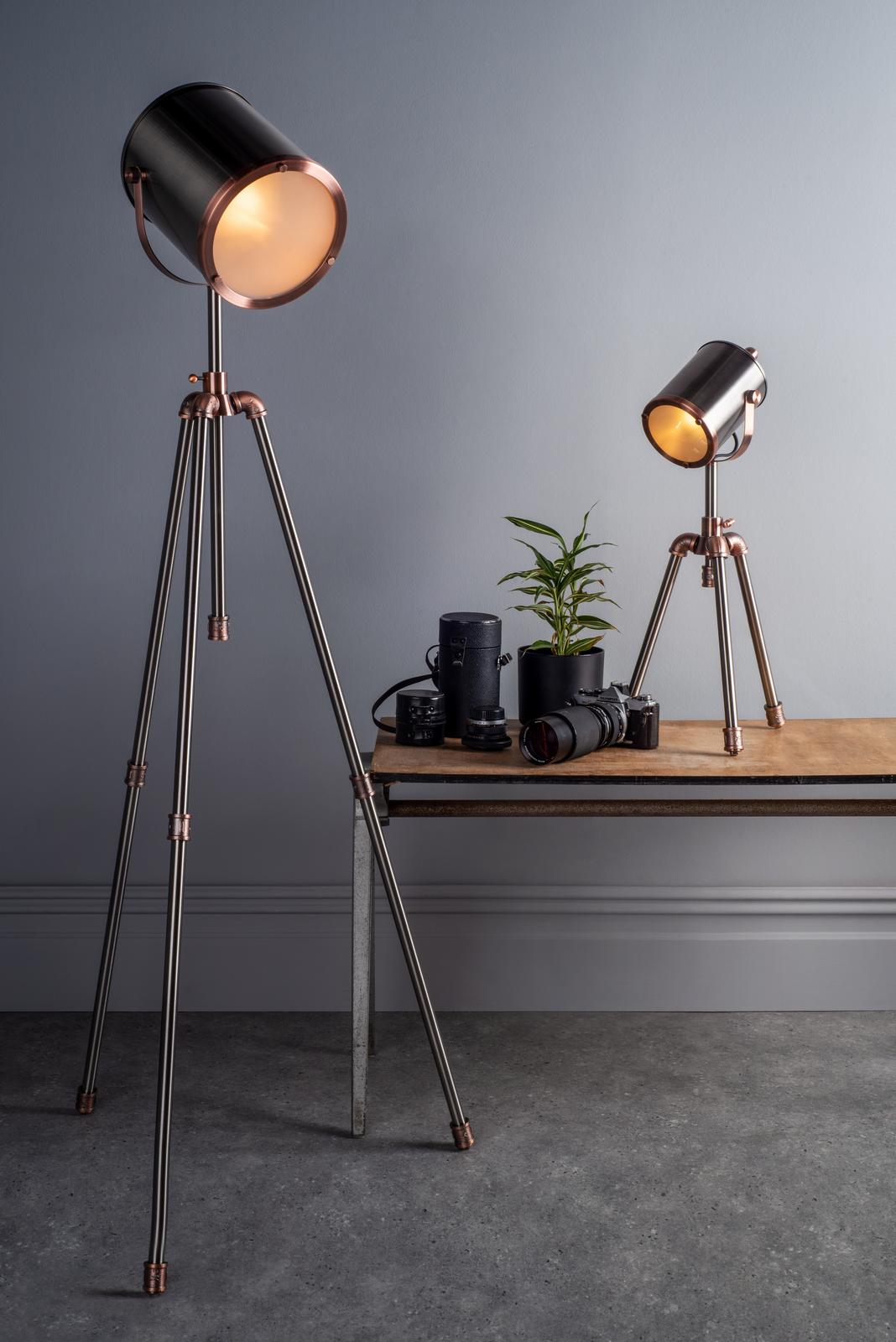 JAK4021 Jake Desk Lamp Aged Silver and Antique Copper
