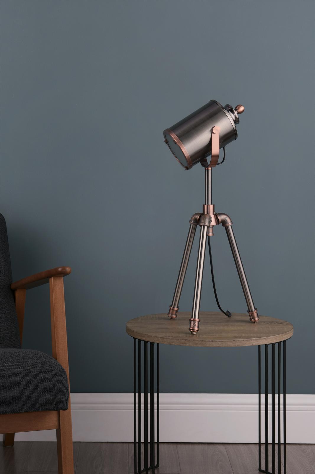 JAK4021 Jake Desk Lamp Aged Silver and Antique Copper