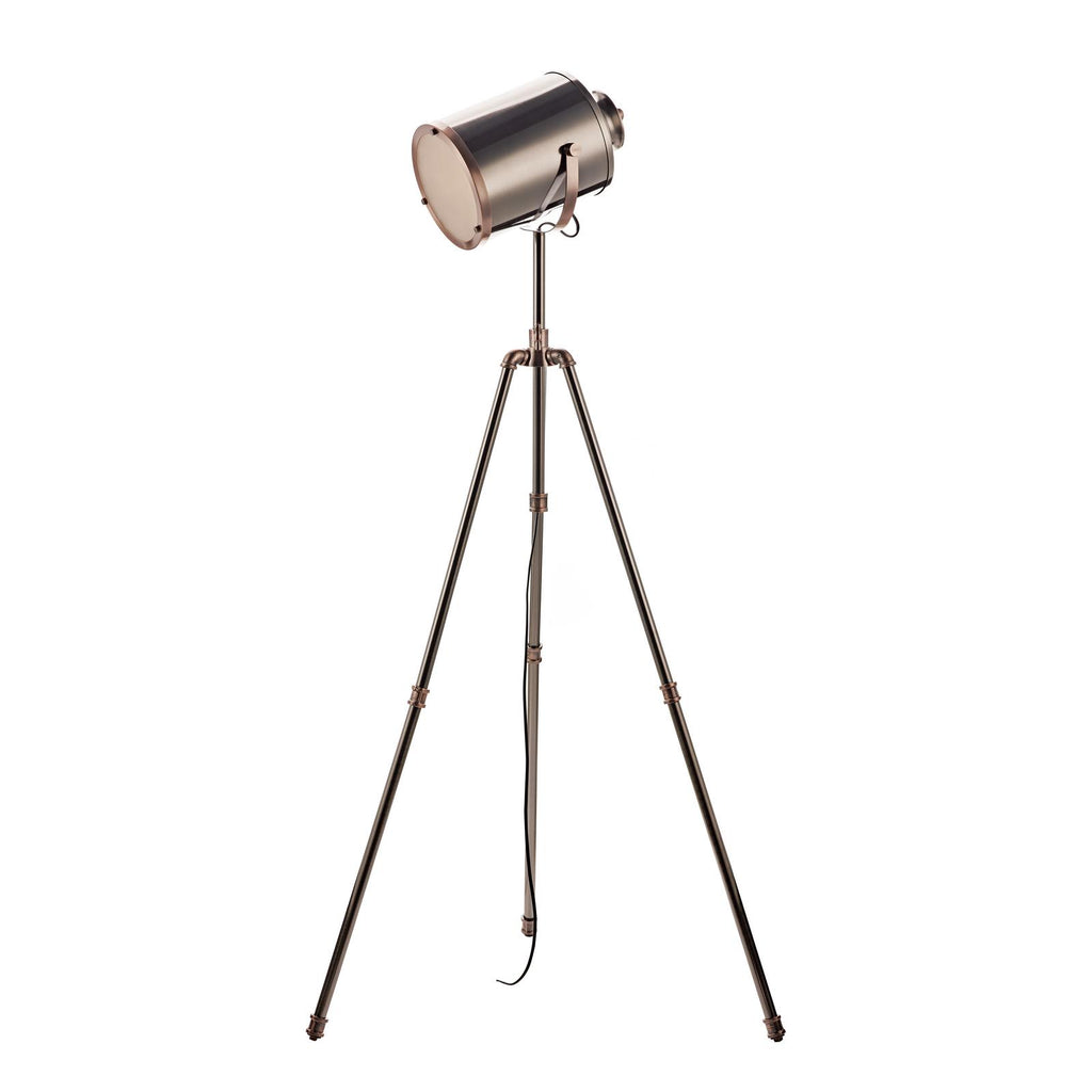 JAK4921 Jake Task Floor Lamp Aged Silver and Antique Copper