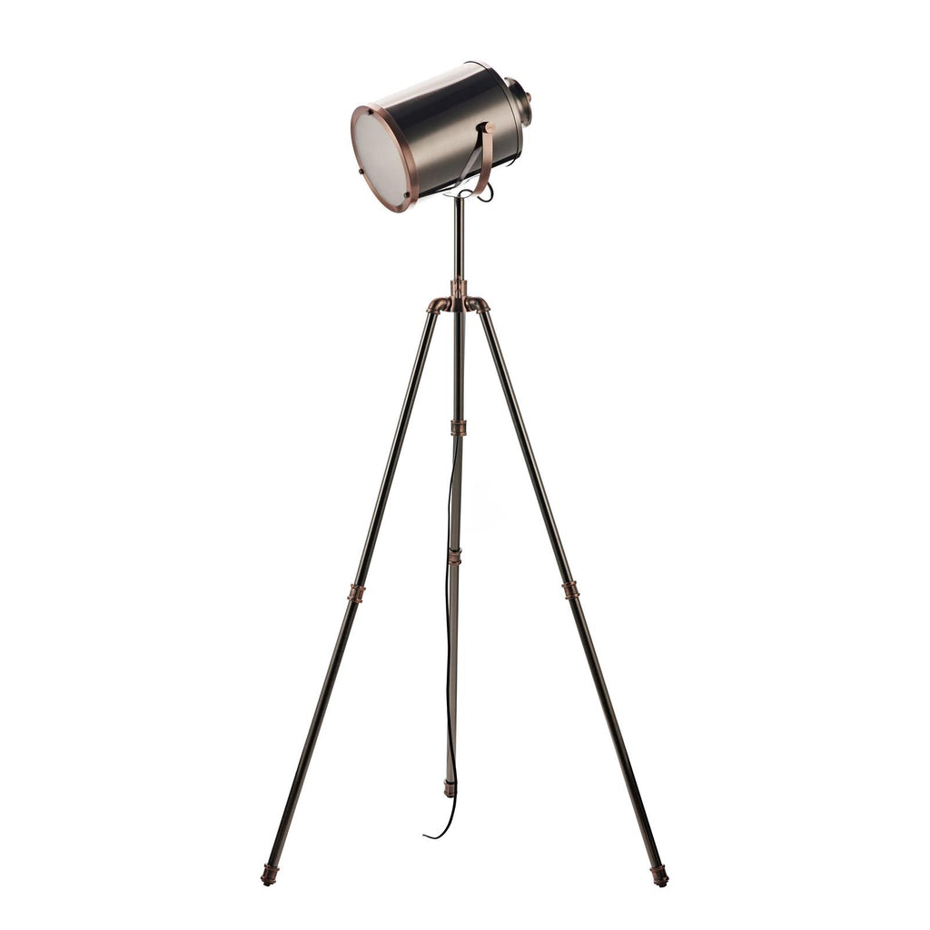 JAK4921 Jake Task Floor Lamp Aged Silver and Antique Copper