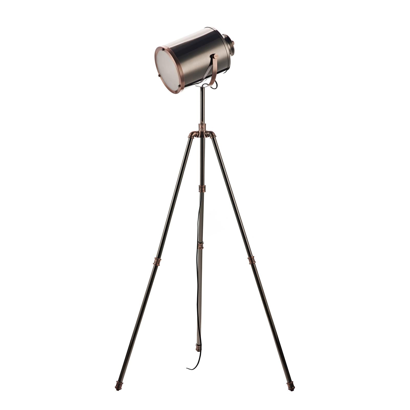 JAK4921 Jake Task Floor Lamp Aged Silver and Antique Copper
