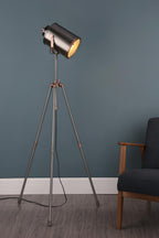 JAK4921 Jake Task Floor Lamp Aged Silver and Antique Copper