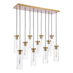 JOD4863 Jodelle 11 Light Bar Pendant Polished Bronze and Ribbed Glass