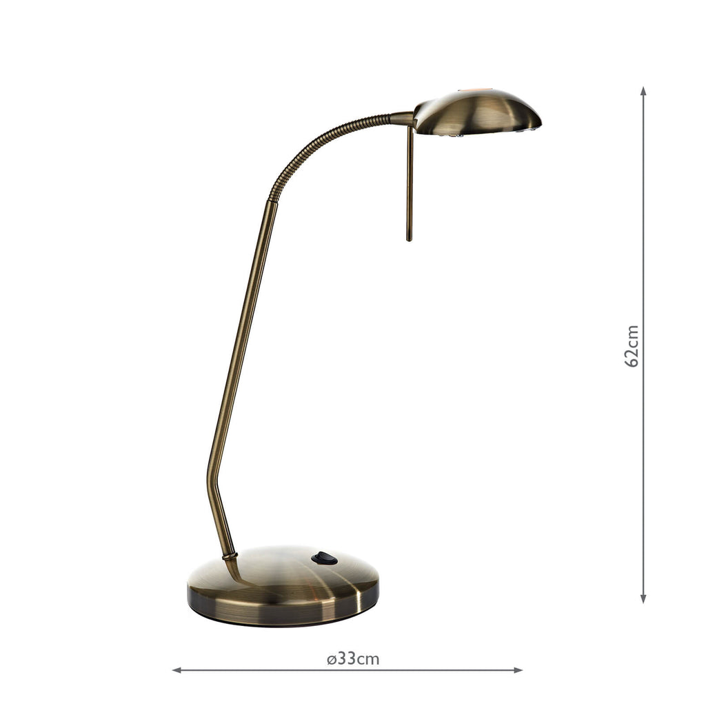 JOU4075 Journal Desk Lamp Antique Brass