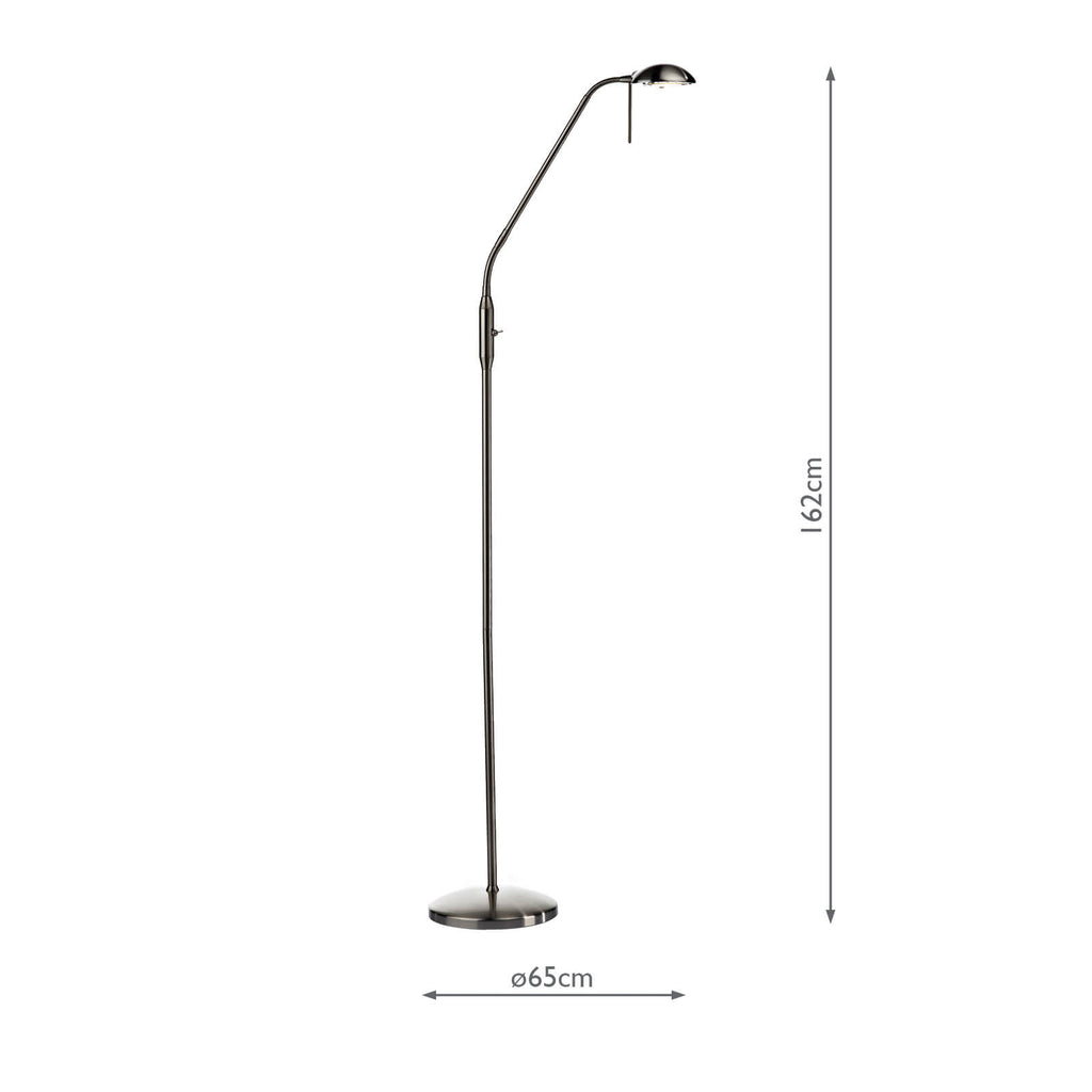 JOU5546 Journal Task Floor Lamp Satin Chrome