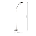 JOU5546 Journal Task Floor Lamp Satin Chrome
