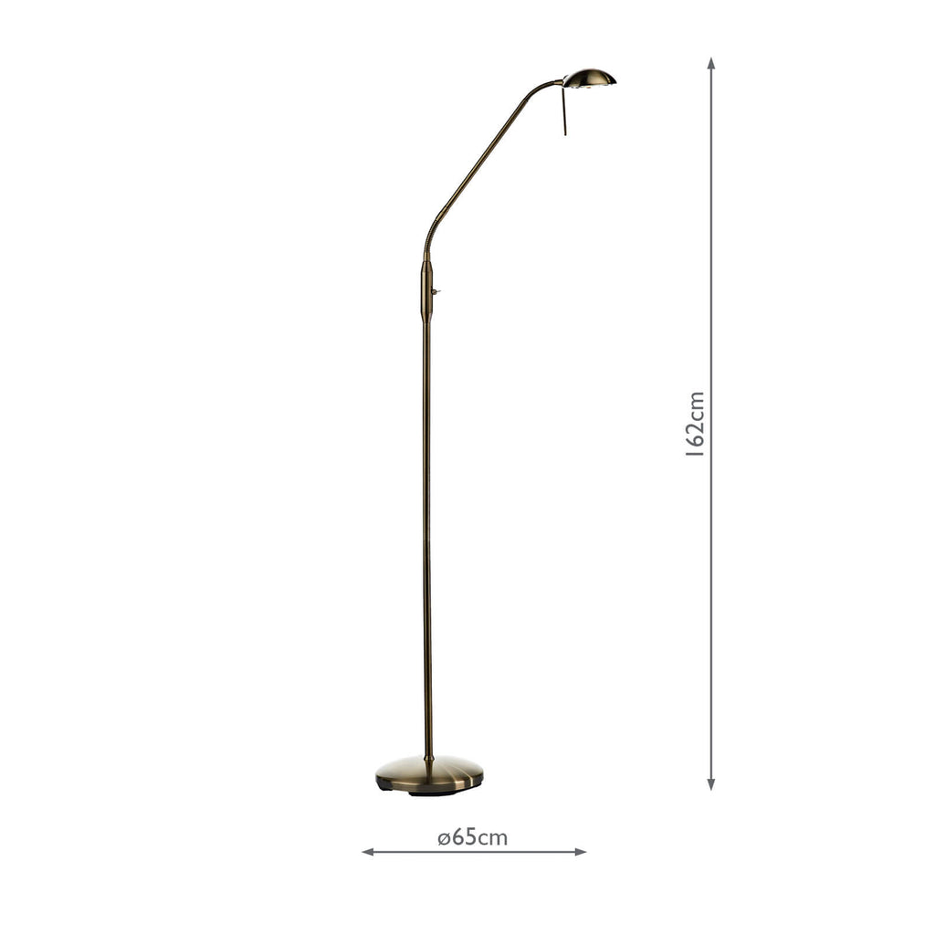 JOU5575 Journal Task Floor Lamp Antique Brass