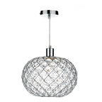 JUA6550 Juanita Easy Fit Pendant Polished Chrome and Clear Faceted Plastic