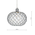 JUA6550 Juanita Easy Fit Pendant Polished Chrome and Clear Faceted Plastic