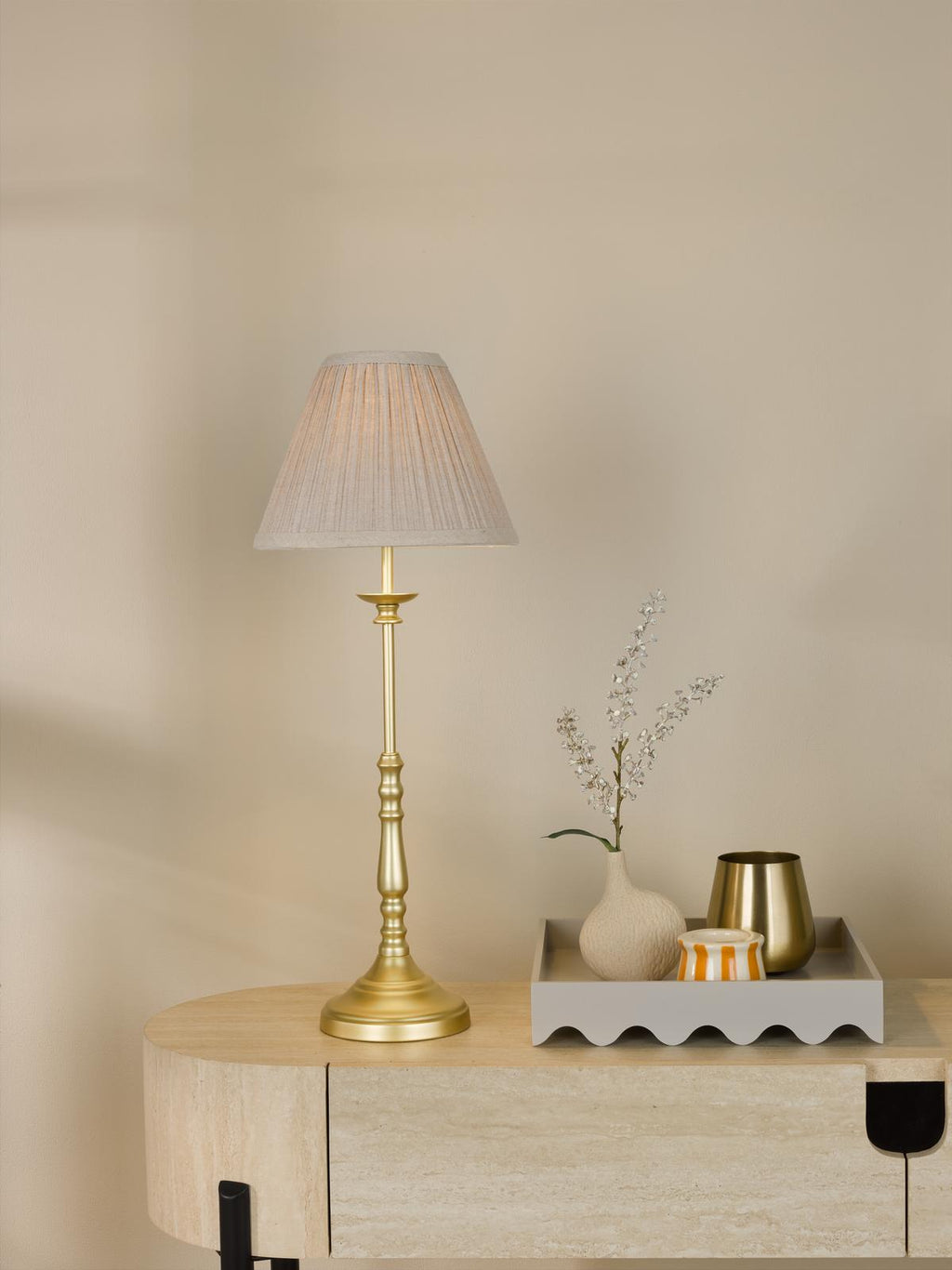 JUD4135 Judy Table Lamp Satin Gold With Shade