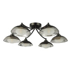 KAD0622 Kadience 6 Light Semi-Flush Satin Black and Smoked Glass