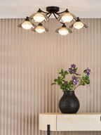 KAD0622 Kadience 6 Light Semi-Flush Satin Black and Smoked Glass