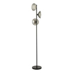 KAD4922 Kadience 3 Light Floor Lamp Satin Black and Smoked Glass