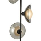 KAD4922 Kadience 3 Light Floor Lamp Satin Black and Smoked Glass