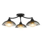 KAD5322 Kadience 3 Light Semi-Flush Satin Black and Smoked Glass