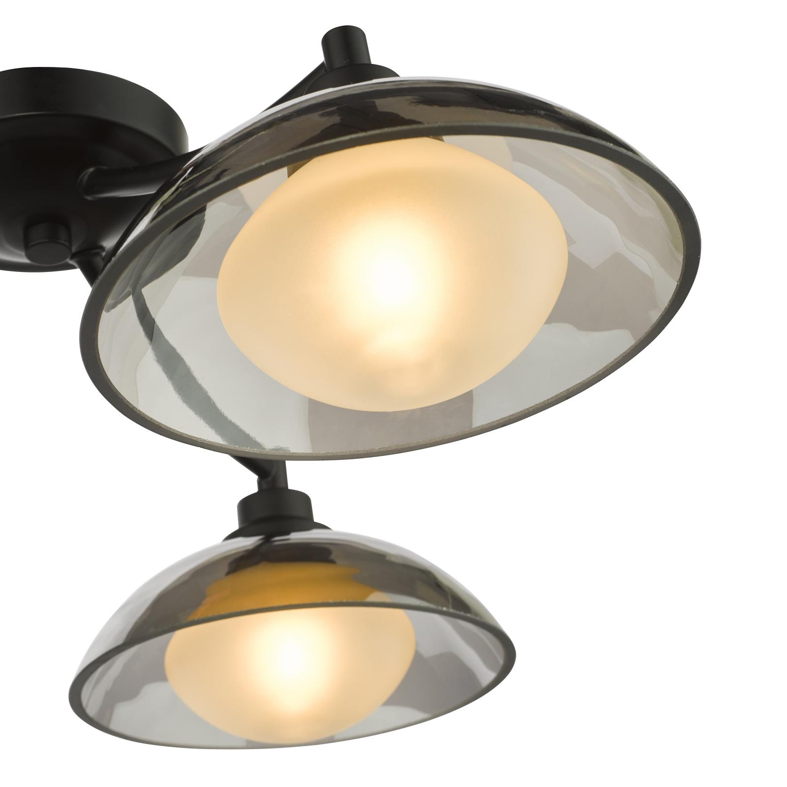 KAD5322 Kadience 3 Light Semi-Flush Satin Black and Smoked Glass