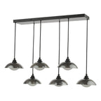KAD6422 Kadience 6 Light Bar Pendant Satin Black and Smoked Glass
